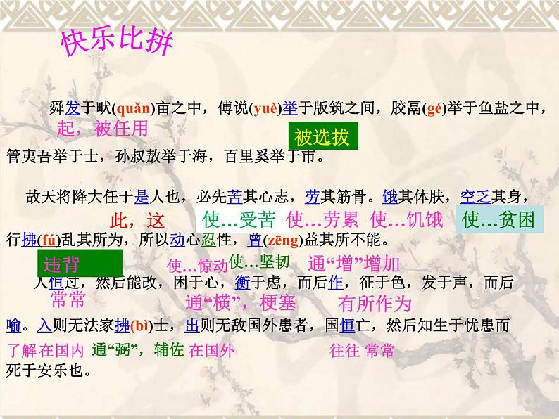 初中语文 人教课标版（部编） 八年级上册 《孟子二章》生于忧患，死于安乐 课件第8页
