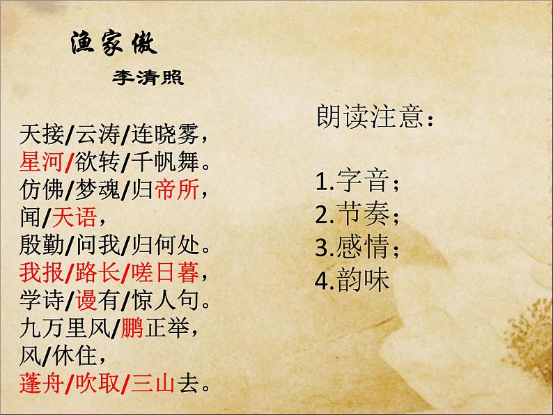 初中语文 人教课标版（部编） 八年级上册 渔家傲（天接云涛连晓雾） 渔家傲——探秘宋词梦境之妙 课件02