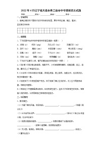 2022年4月辽宁省大连市普兰店市中考模拟语文试题(word版含答案)