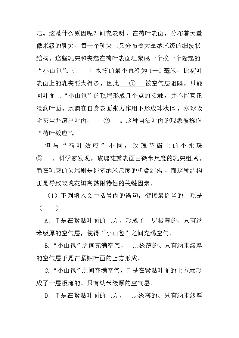 2022年中考语文三轮复习冲刺-语句连贯（排序）专项训练第2页