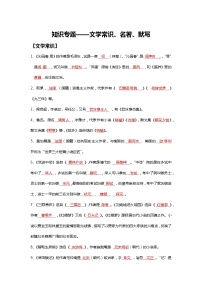 中考知识专题——文学常识、名著、默写练习