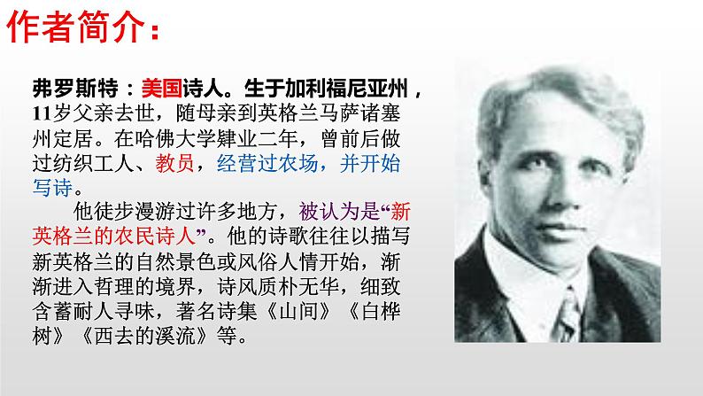 部编版七年级语文下册----20_外国诗二首《未选择的路》 课件04