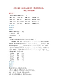 语言文字运用专题2022年天津市各区中考一模语文试题分类汇编
