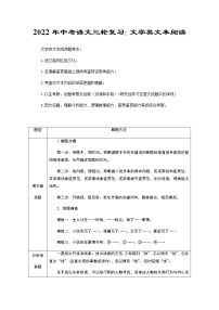 2022年中考语文三轮复习-文学类文本阅读