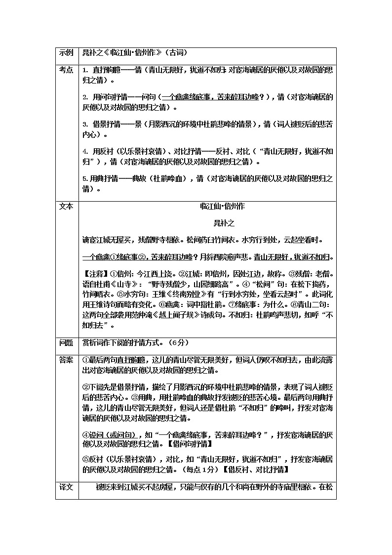 抒情方式与训练 2022年中考语文三轮复习（含答案）第2页