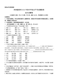 2022年云南省西双版纳州中考一模语文试题
