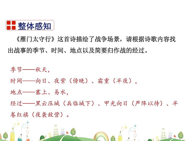 人教语文 8年级上教案课件26 诗词五首（雁门太守行）08