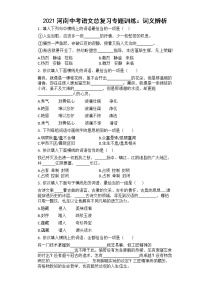2021河南中考语文总复习专题训练：词义辨析（有答案）