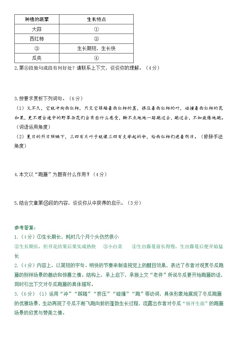 中考现代文考前阅读8练习题第3页