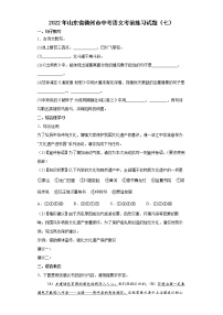 2022年山东省德州市中考语文考前练习试题（七）