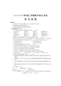 河南省洛阳市嵩县2021-2022学年七年级下学期期中考试语文试题（含答案）