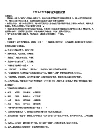 江西省赣州市石城县市级名校2021-2022学年中考一模语文试题含解析