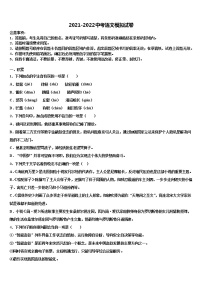 江苏省淮安市涟水县市级名校2021-2022学年中考语文全真模拟试题含解析