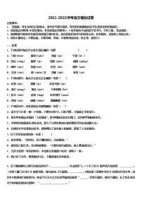 苏州市工业园区斜塘校2021-2022学年初中语文毕业考试模拟冲刺卷含解析