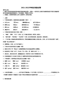 四川省自贡市名校2022年中考适应性考试语文试题含解析