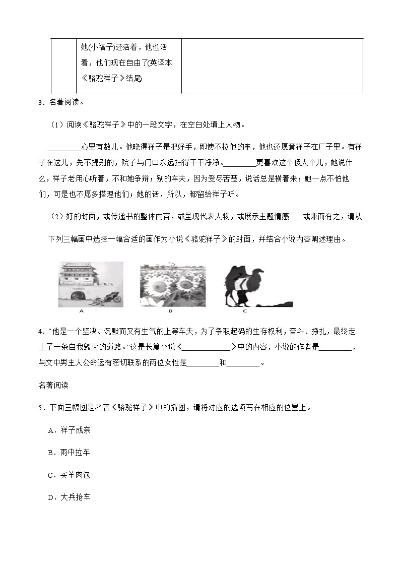 七年级下册语文复习专题之名著阅读附解析第2页