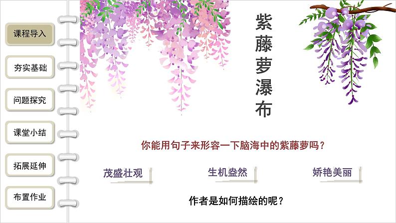 【教学课件】七下语文  第五单元第18课 《紫藤萝瀑布》 第1课时第2页