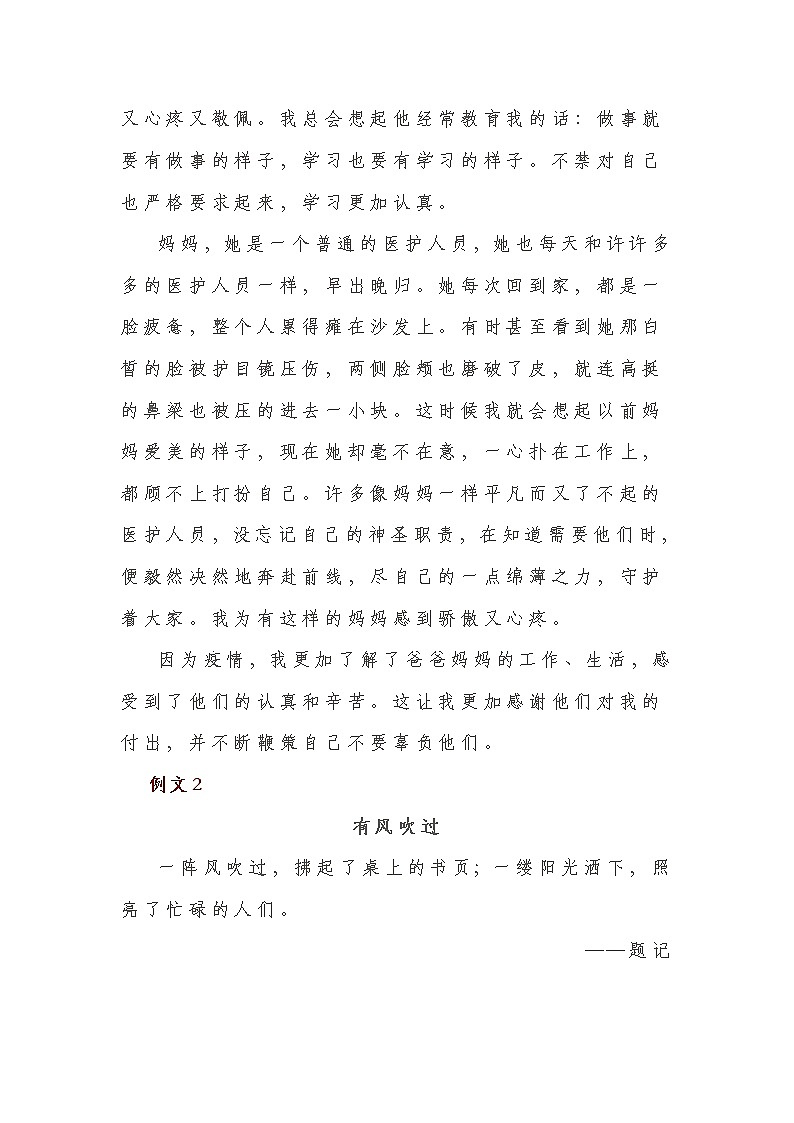 2022中考必备作文（十一）：抗疫类第2页