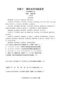 2021-2022河南中考语文专题复习练习 10.专题十　课标古诗词曲鉴赏（Word版  不含答案）