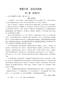 2021-2022河南中考语文专题复习练习 14.专题十四  议论文阅读（Word版无答案）