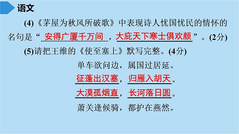 中考语文复习要点专项训练题课件（基础+课内文言文阅读题）03