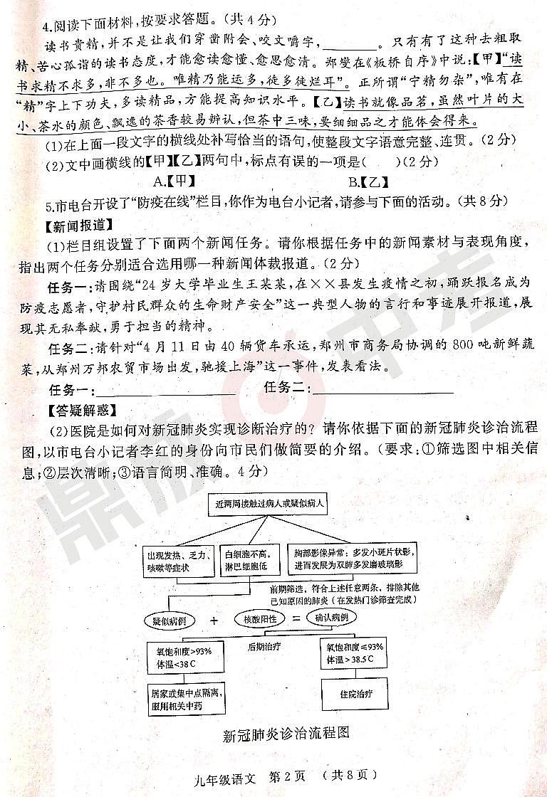 2022年河南省驻马店市中考二模语文试题02