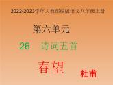 2022-2023学年人教部编版语文八年级上册 第六单元 26诗词五首——春望 课件