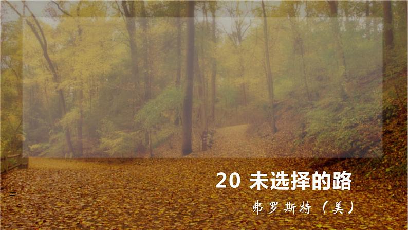 第20课《未选择的路》课件（18页）2021-2022学年部编版语文七年级下册第1页