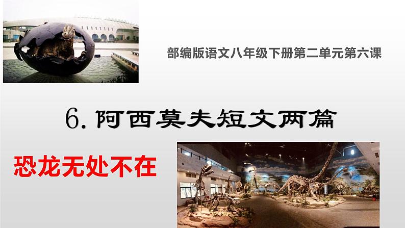 第6课《阿西莫夫短文两篇——恐龙无处不有》课件（共29张PPT）2021—2022学年部编版语文八年级下册第1页