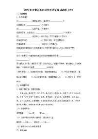 2022年北京市丰台区中考语文练习试题（六）