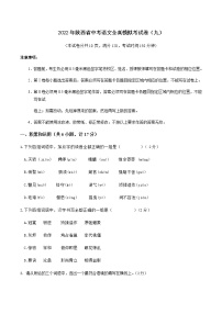 2022年陕西省中考语文全真模拟考试卷（九）(word版含答案)