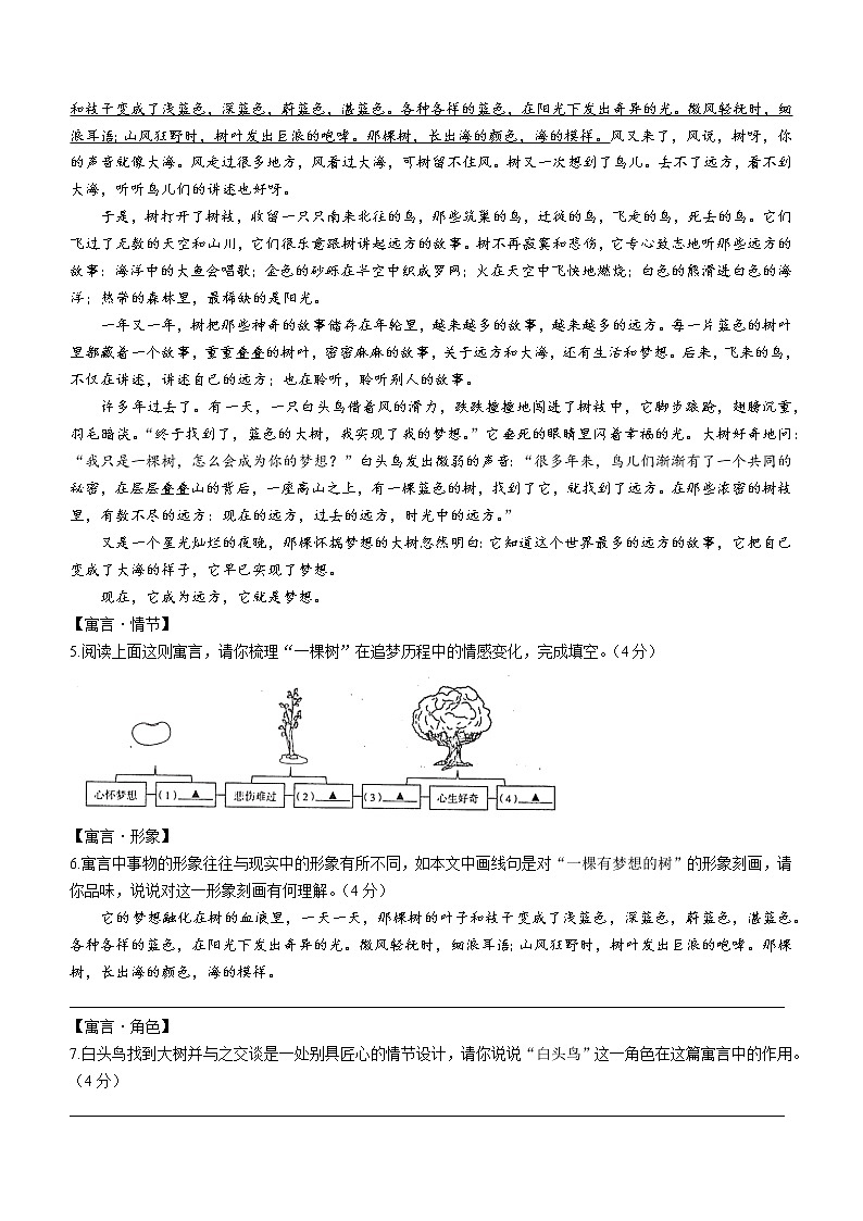 2022年浙江省宁波市中考二模语文试题(word版含答案)第3页
