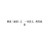 熟语（成语）一词多义，两用成语  课件  2022年中考语文三轮复习