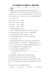 2022年湖南省长沙市开福区中考一模语文试题(含答案)