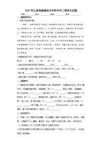 2022年江苏省盐城市大丰区中考二模语文试题(word版含答案)