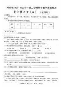 2022年河南省濮阳市清丰县七年级第二学期期中教学质量检测 语文（A）（有答案）
