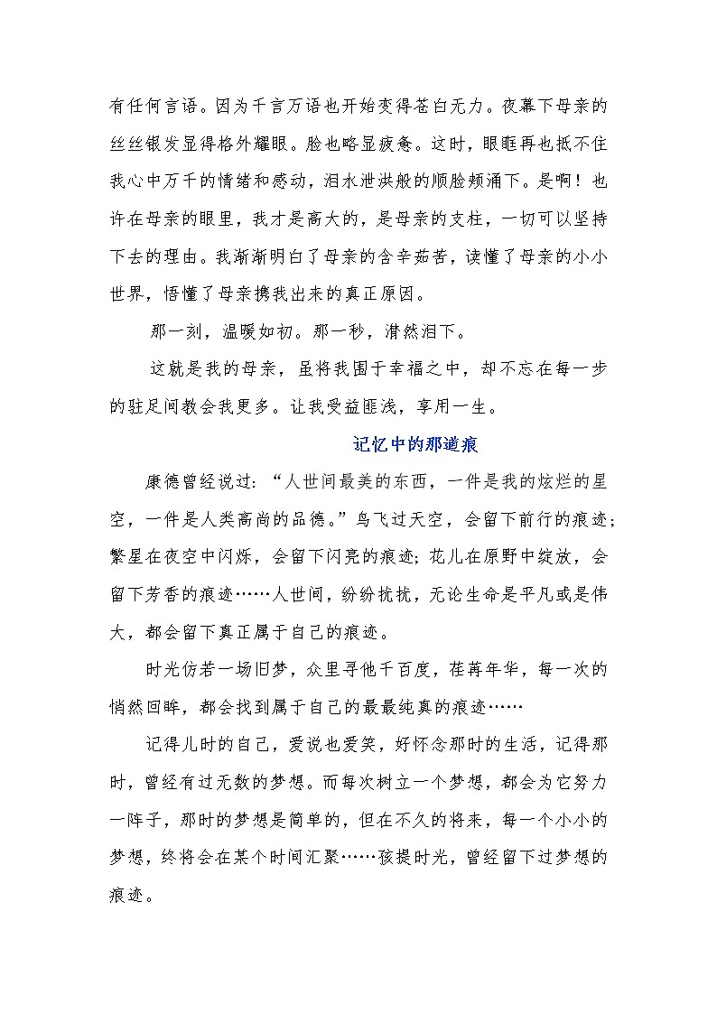 2022中考必备作文（十四）感恩类第2页