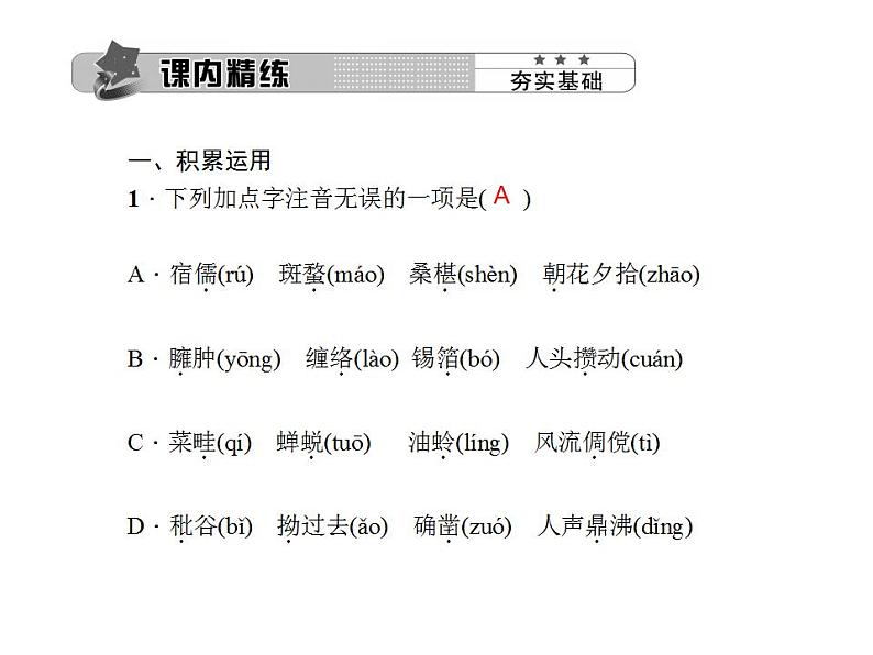 统编版七年级语文上册9 从百草园到三味书屋同步提升 课件（22张PPT）04