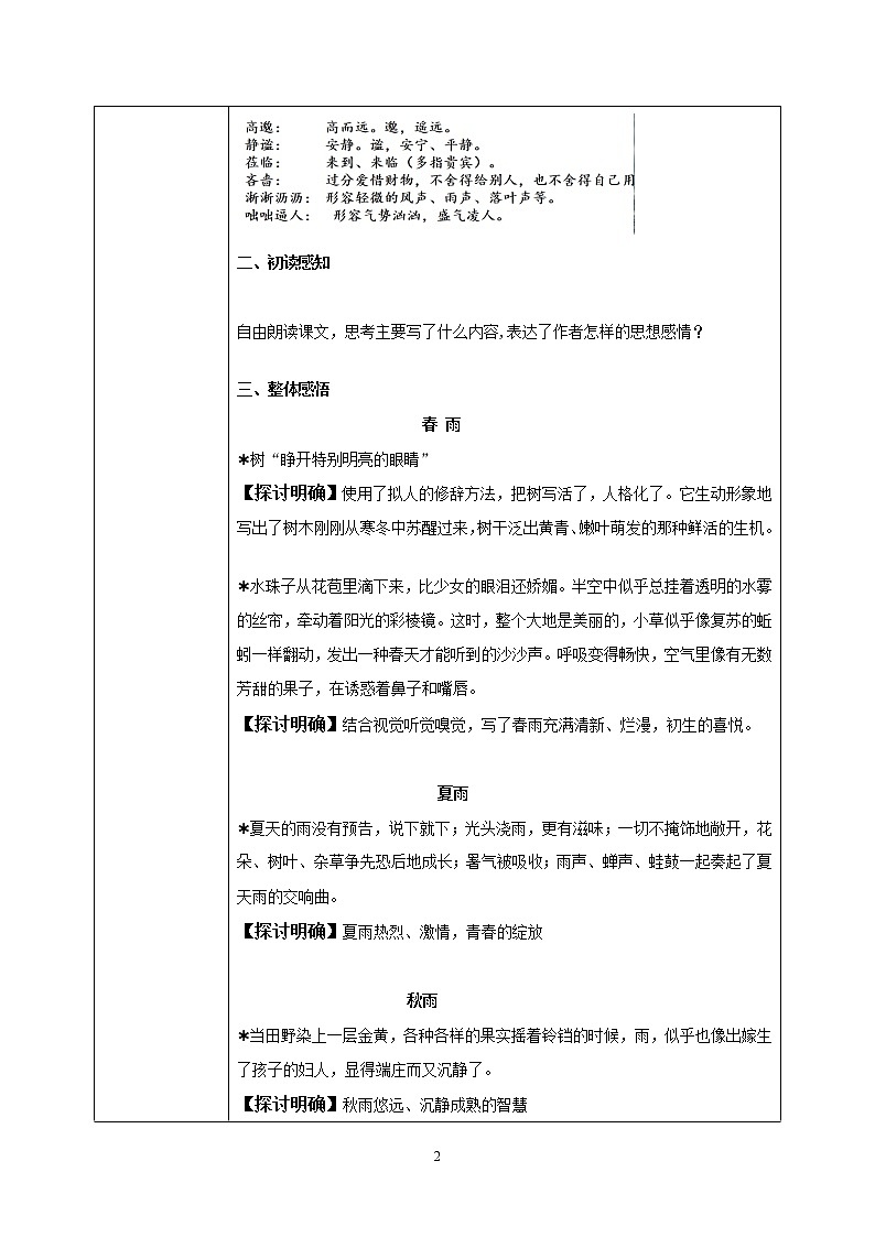 3《雨的四季》课件+教学设计02