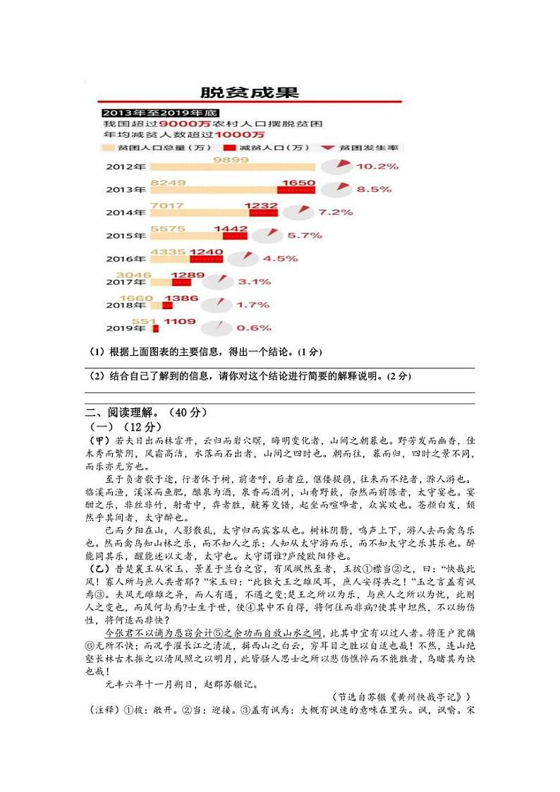 2022年宁夏银川中考语文押题卷1(含答案)第3页