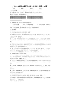 2022年湖北省襄阳市老河口市中考一模语文试题(含答案)