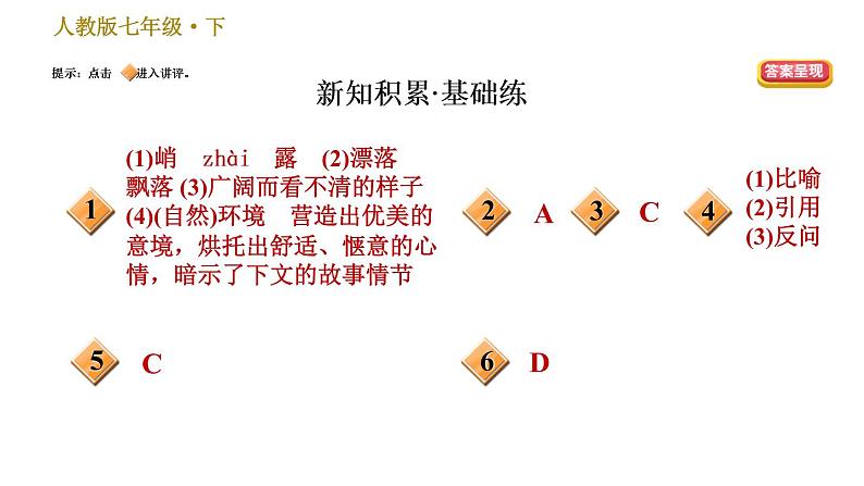 15. 驿路梨花  训练巩固课件（共25张PPT）02