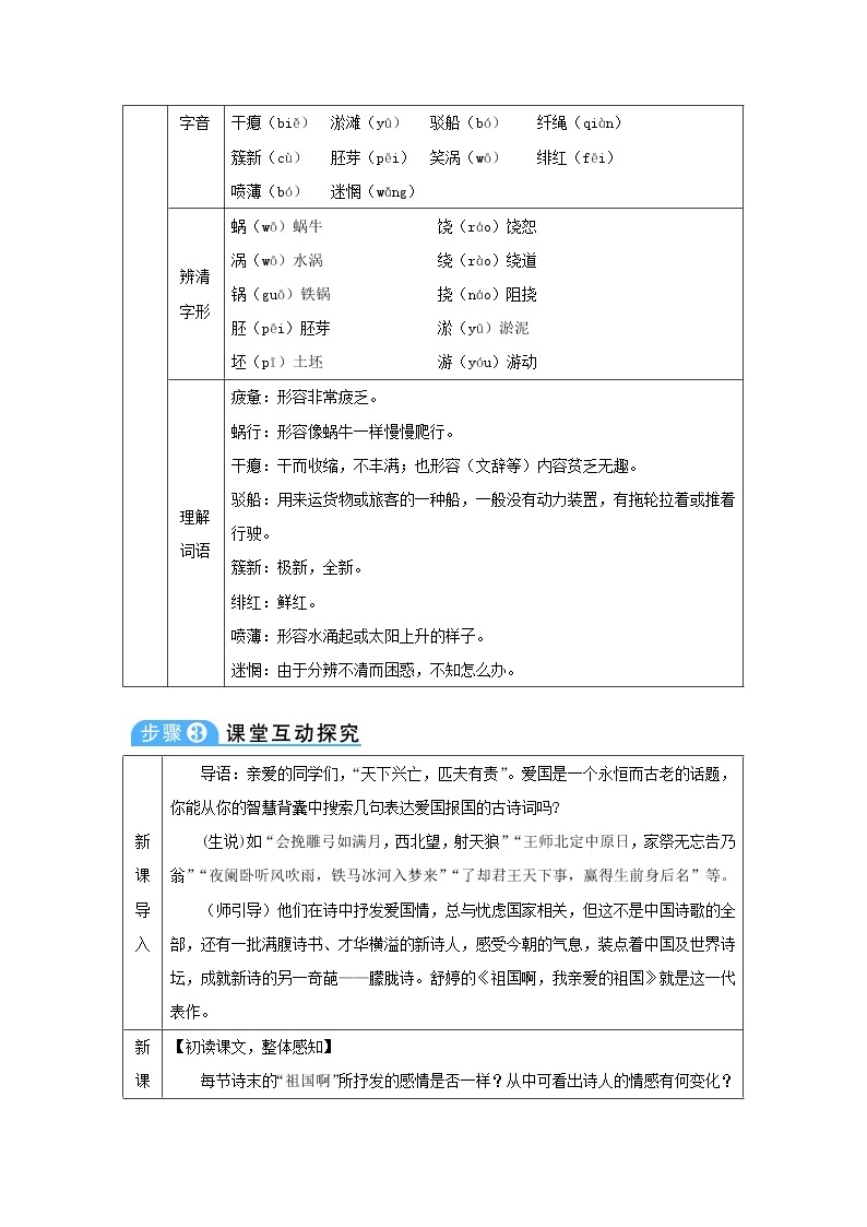 1 祖国啊我亲爱的祖国教学设计02