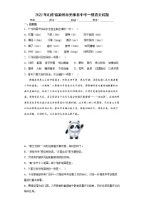 2022年山东省滨州市无棣县中考一模语文试题(word版含答案)