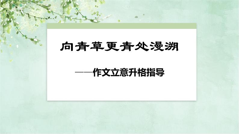2022年中考语文二轮专题复习：作文立意升格指导(共41张PPT)第1页