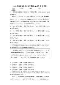 2022年湖南省长沙市中考模拟（白卷）语文试题(word版含答案)