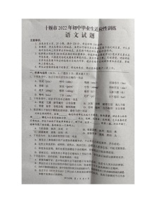 2022年湖北省十堰市初中毕业生适应性训练语文卷无答案（图片版）