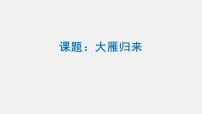 初中语文人教部编版八年级下册大雁归来多媒体教学课件ppt