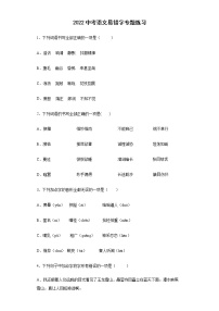 2022年中考语文易错字专题练习（含答案）