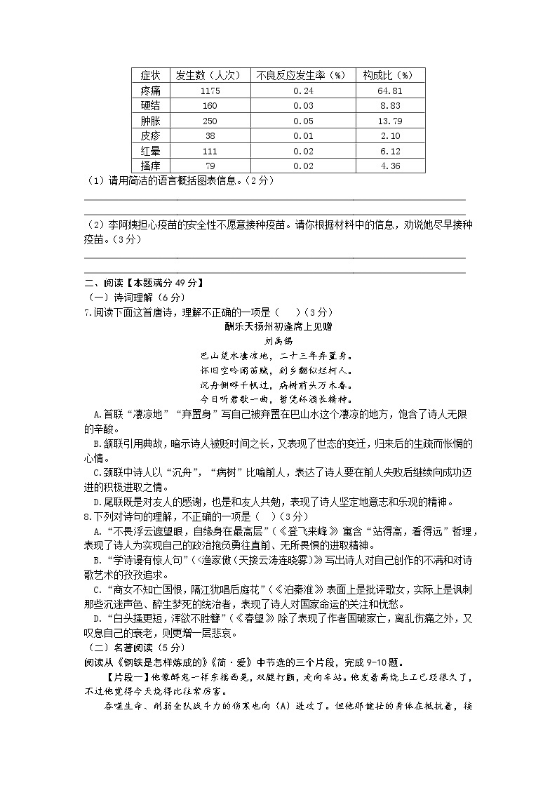 2022年山东省青岛胶州瑞华实验初级中学中考二模语文试题（含答案）02